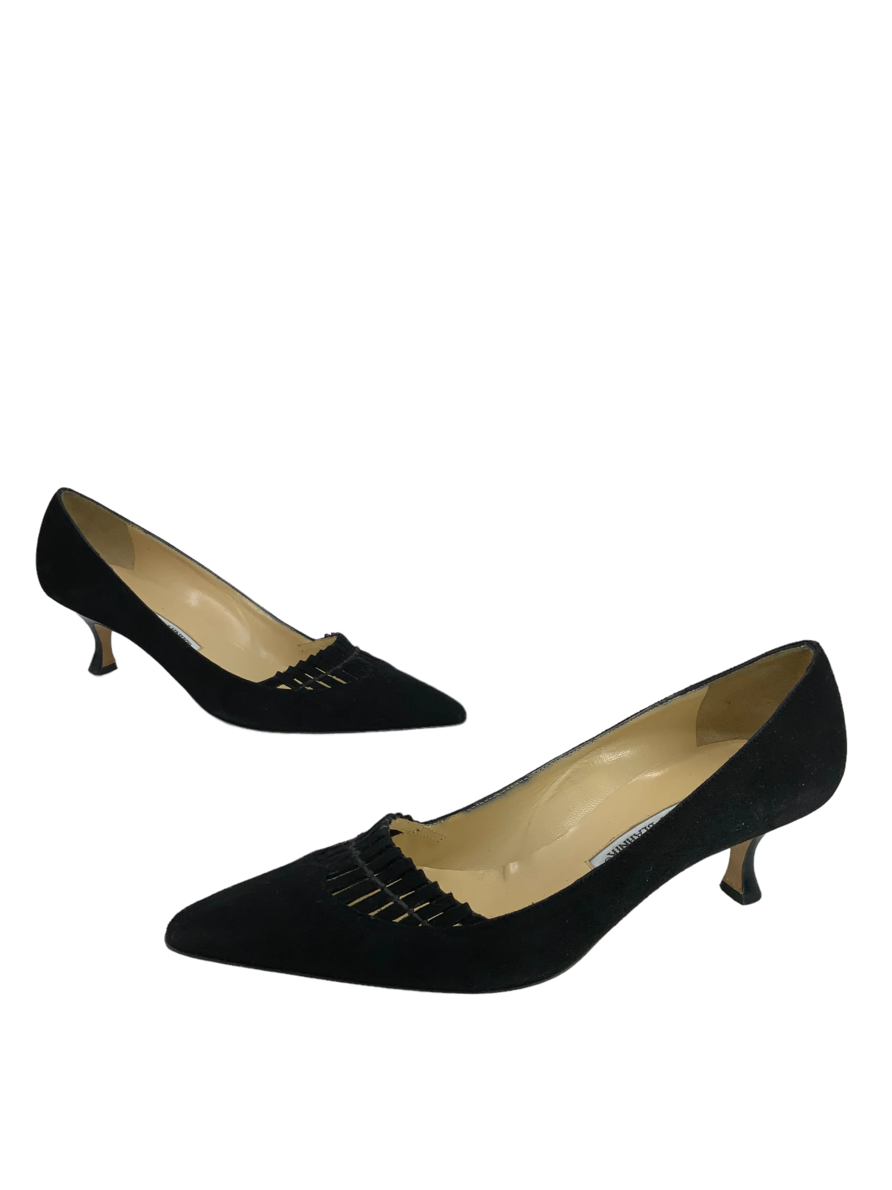 Manolo Blahnik Cutout Suede Pumps Size 9.5