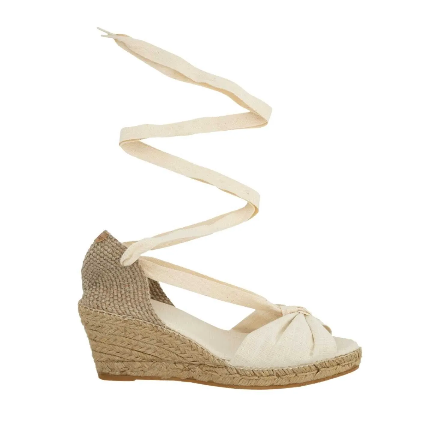 Medium Linen Heel Wedge Espadrille for Women - Piera-5