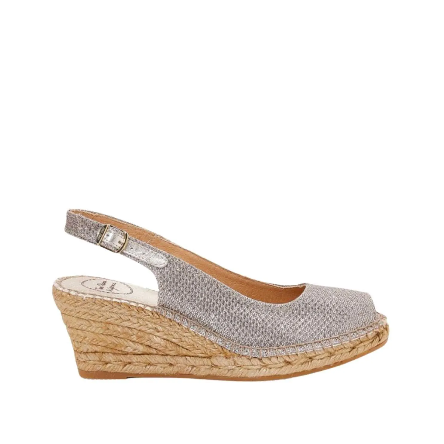 Metallic Cushioned Cotton Wedge Espadrille for Women - Calafell