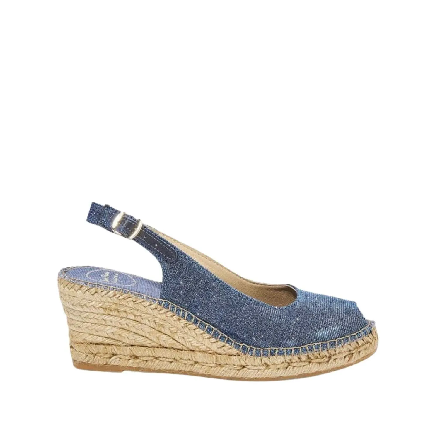 Metallic Cushioned Cotton Wedge Espadrille for Women - Calafell