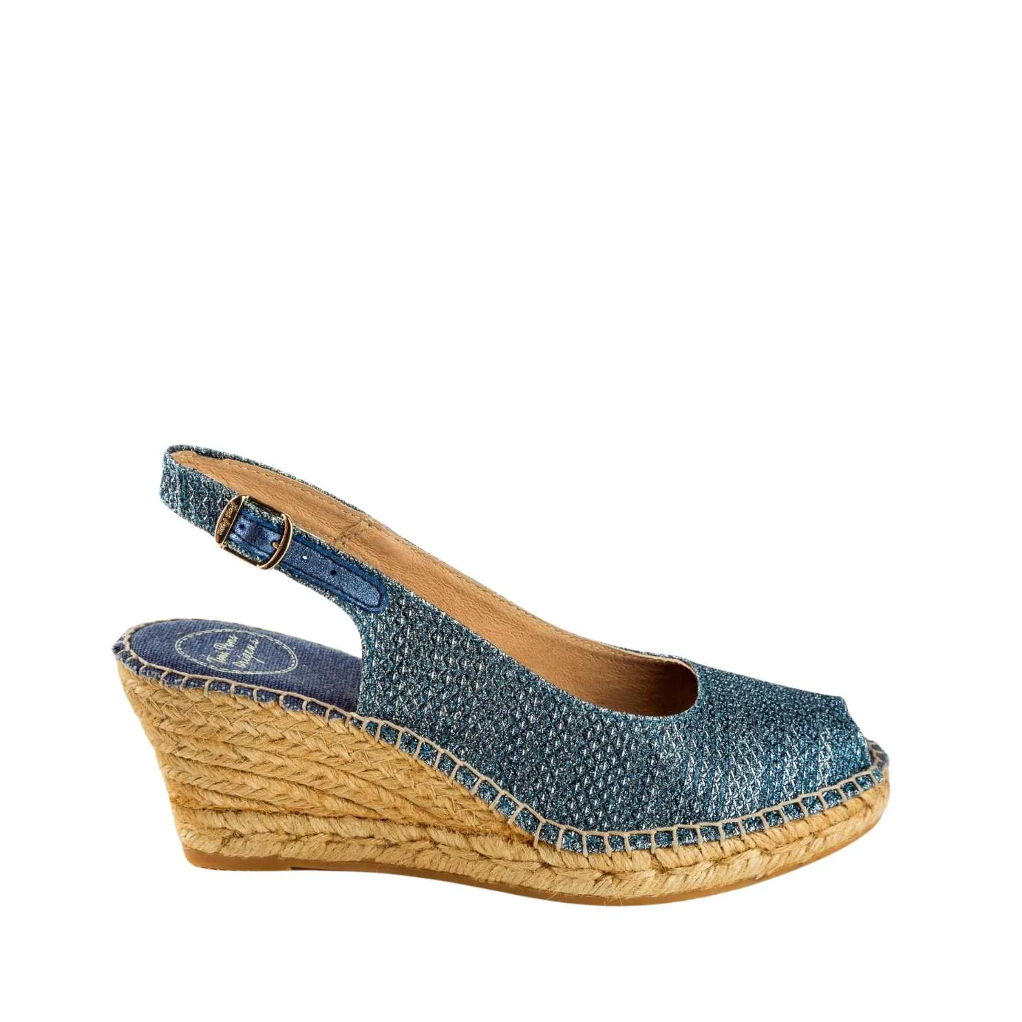 Metallic Cushioned Cotton Wedge Espadrille for Women - Calafell