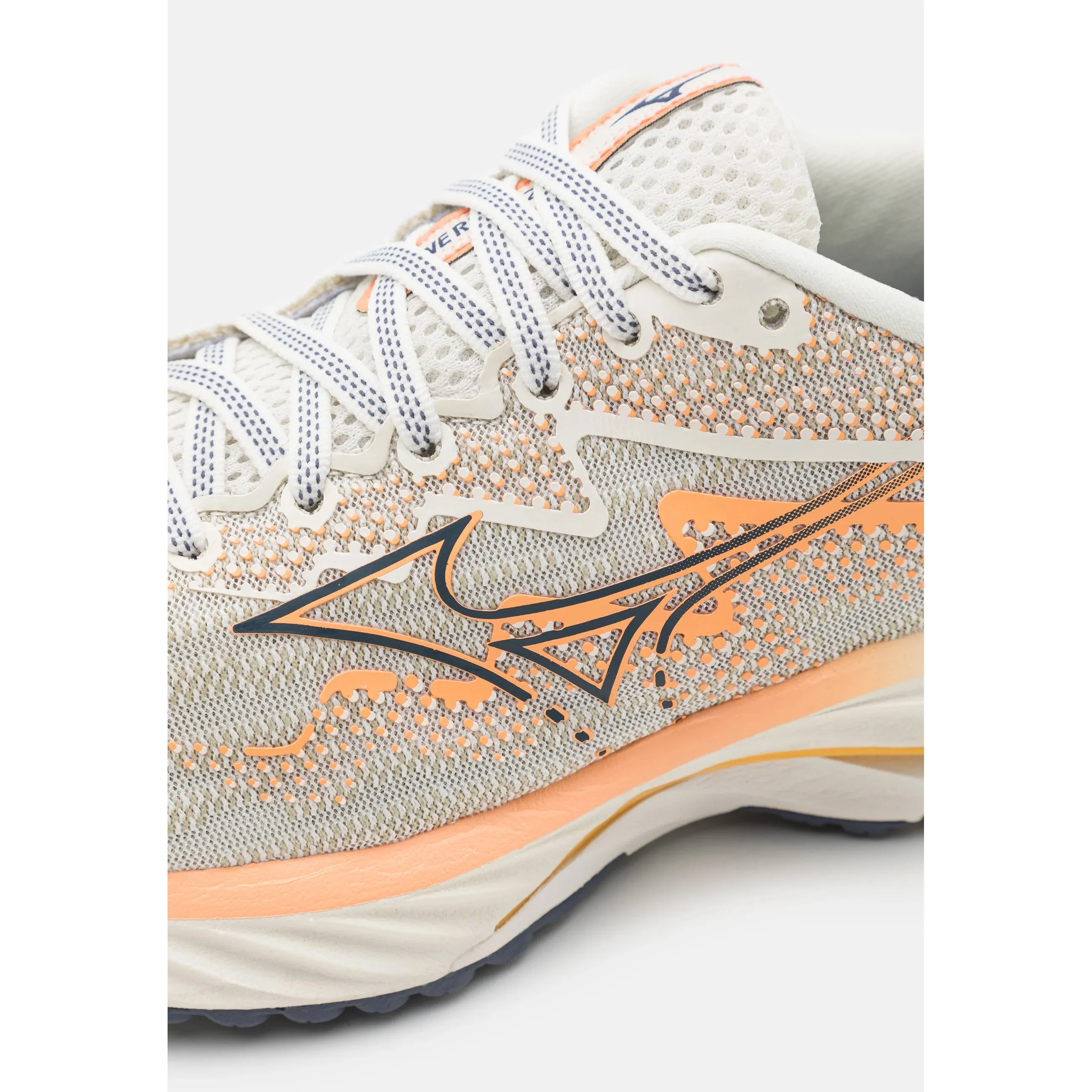 Mizuno Wave Rider 27 sneakers, white/coral