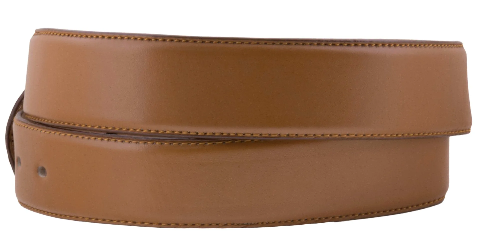 Orange Western Cowboy Leather Belt Classic Dress - Rodeo Buckle