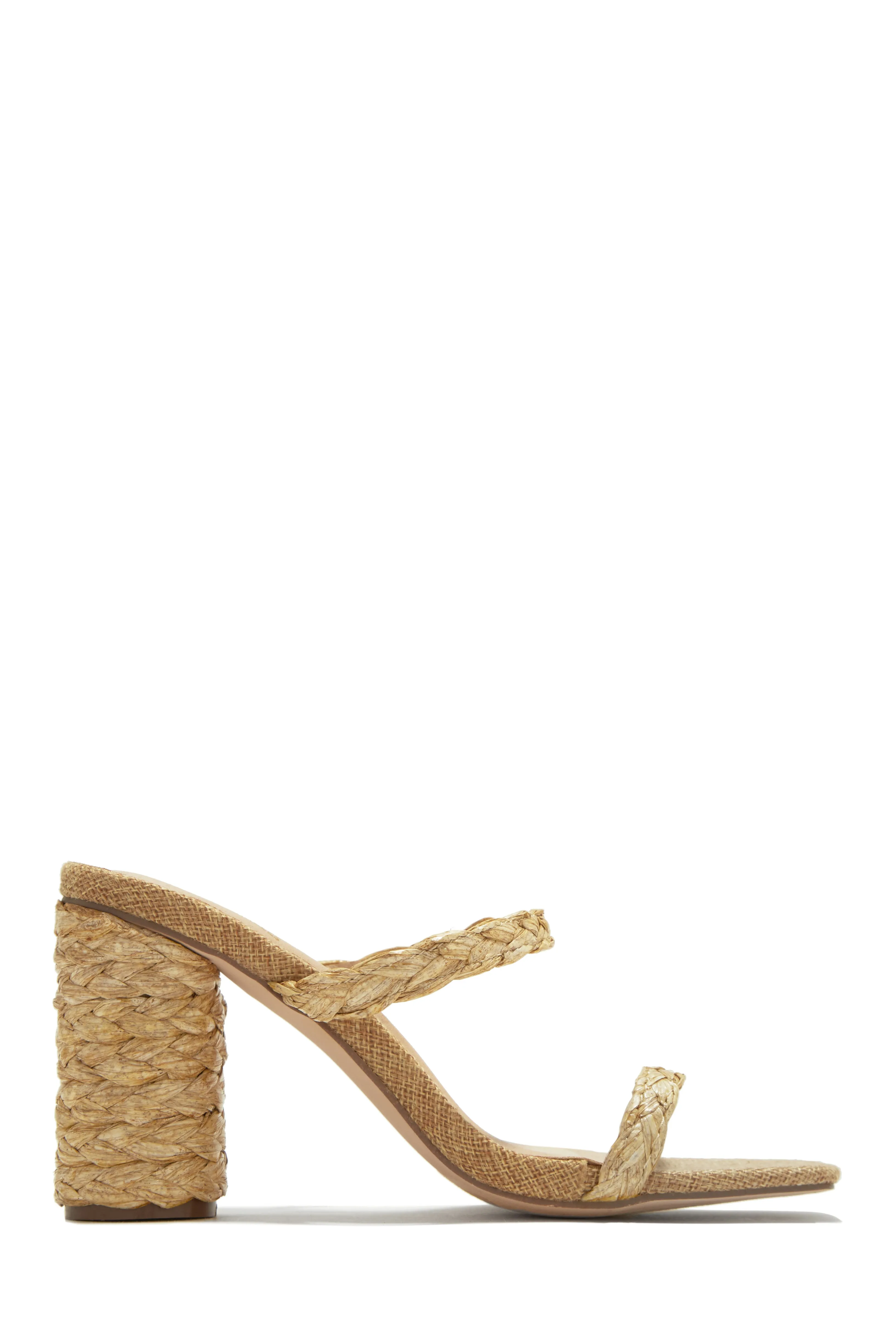 Out On Vacation Espadrille Block Heel Mules - Nude