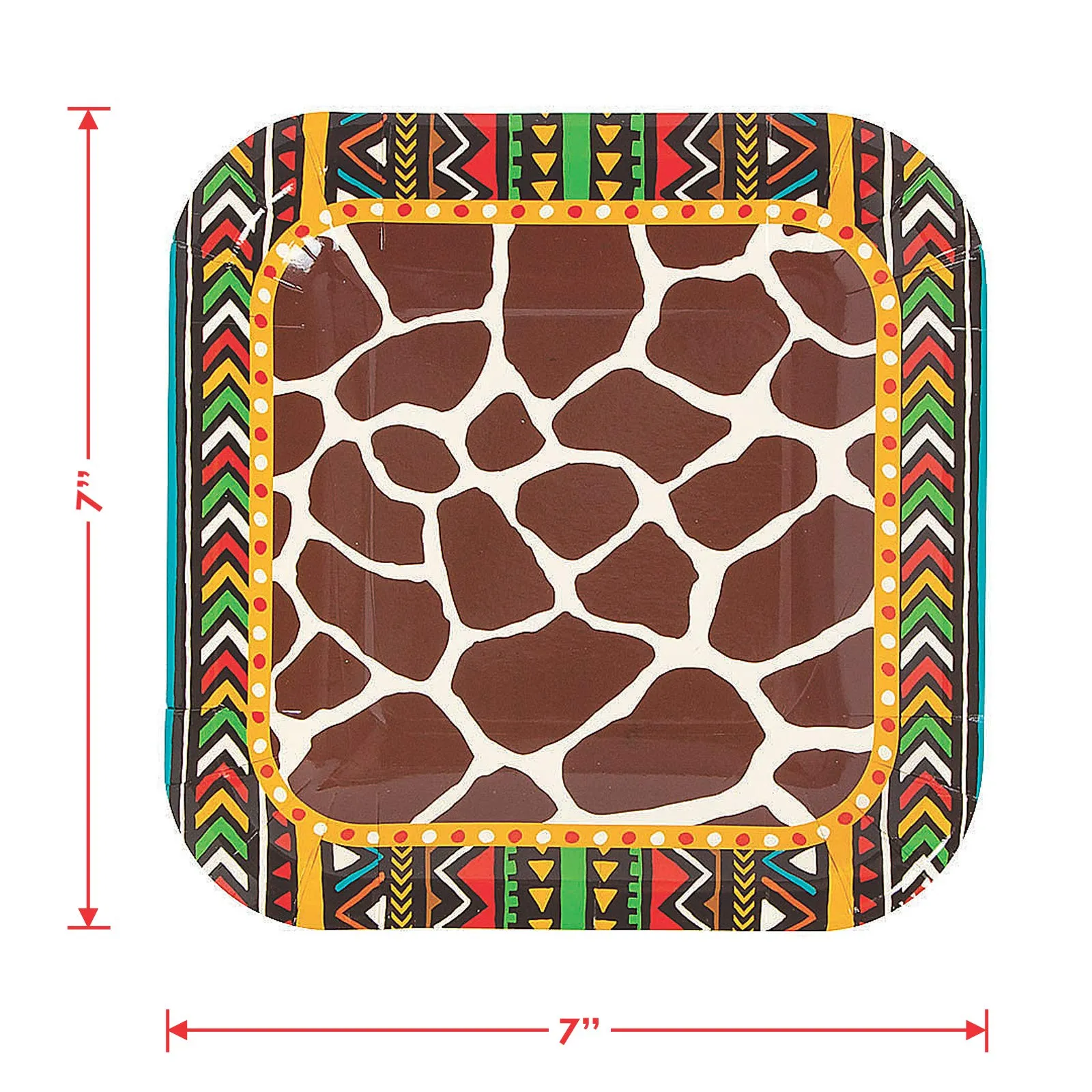 Safari Animal Print Party Supplies - Giraffe Paper Dessert Plates and Beverage Napkins (Serves 16)