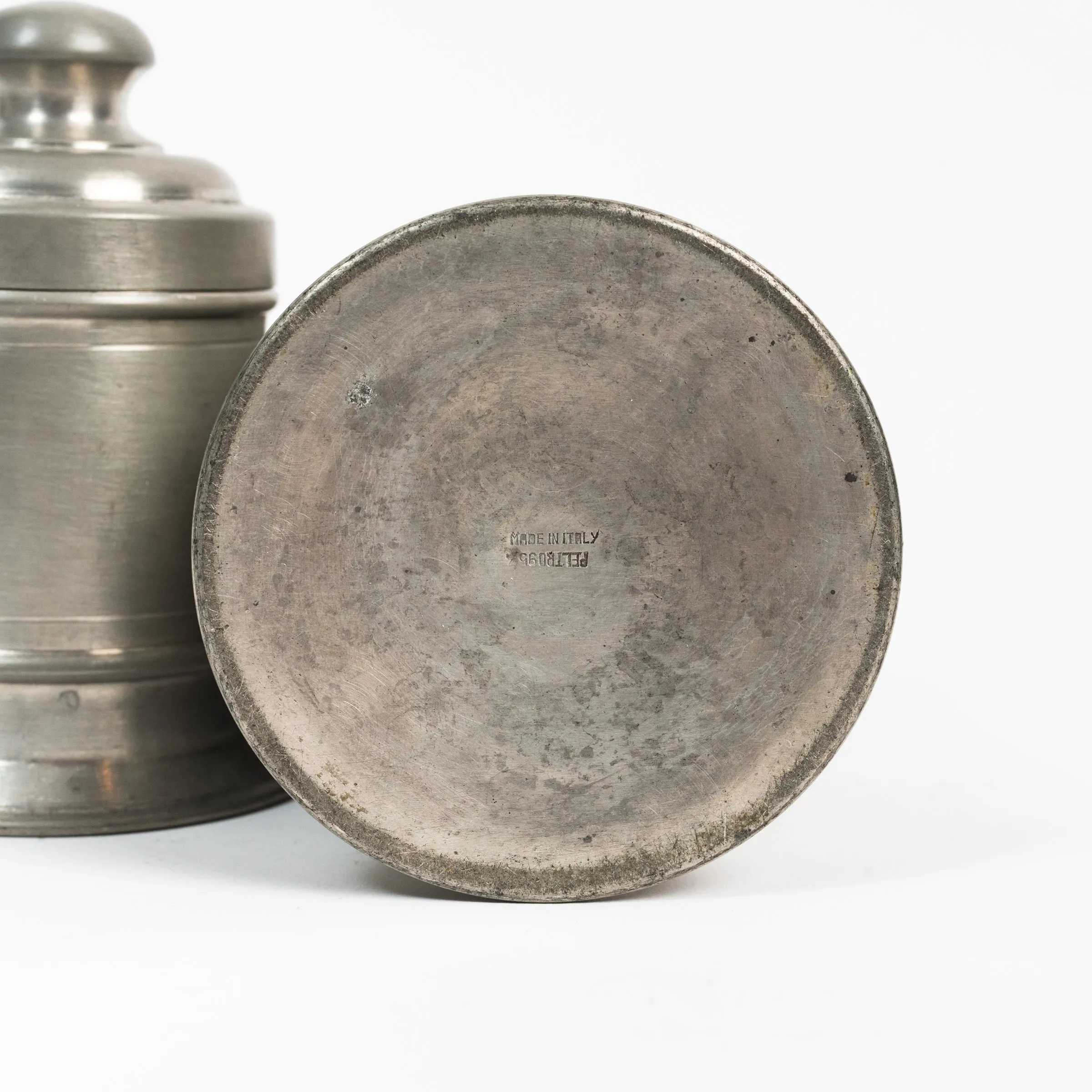 Set of Vintage Pewter Apothecary Jars