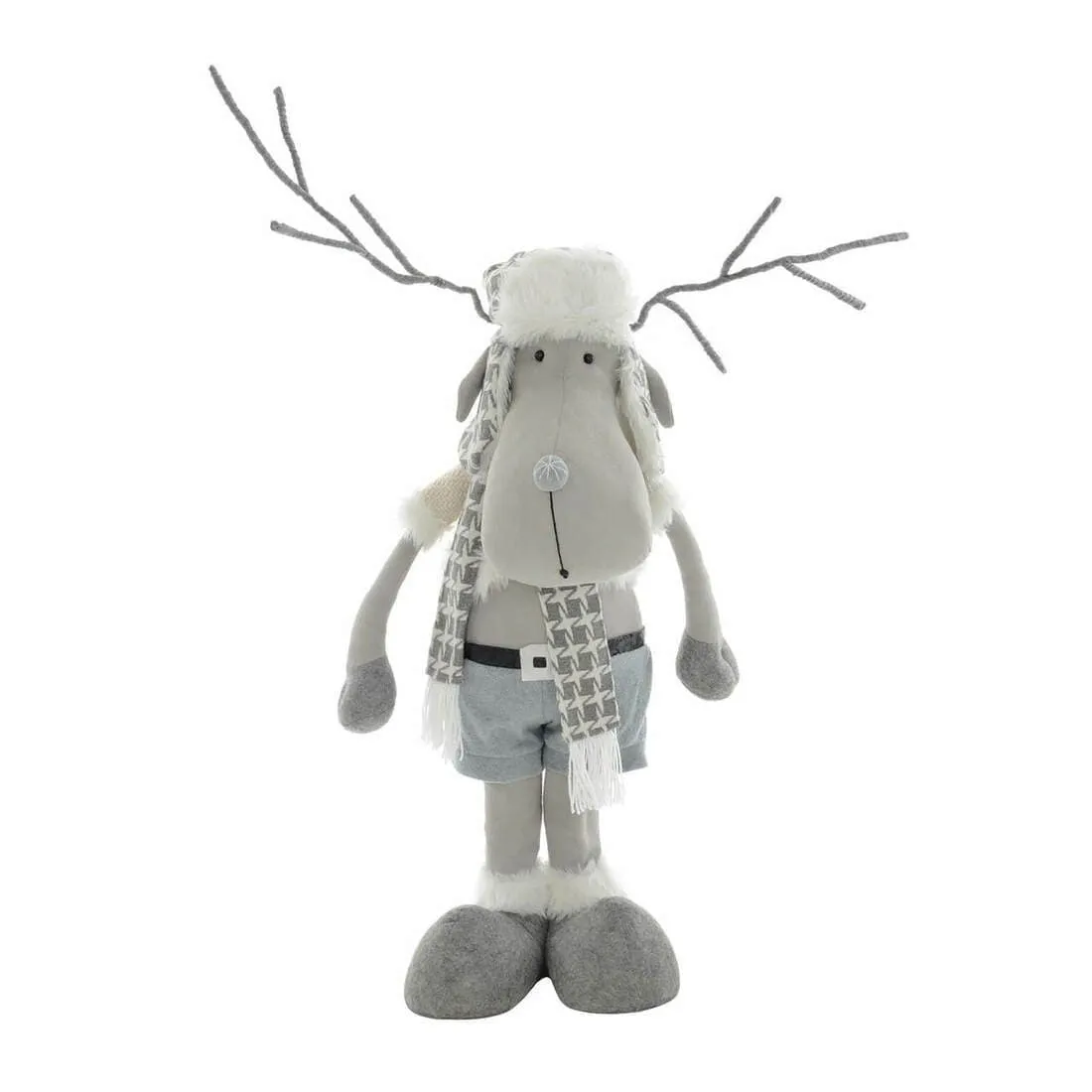 Standing Grey Reindeer Novelty Christmas Xmas Decoration 89cm