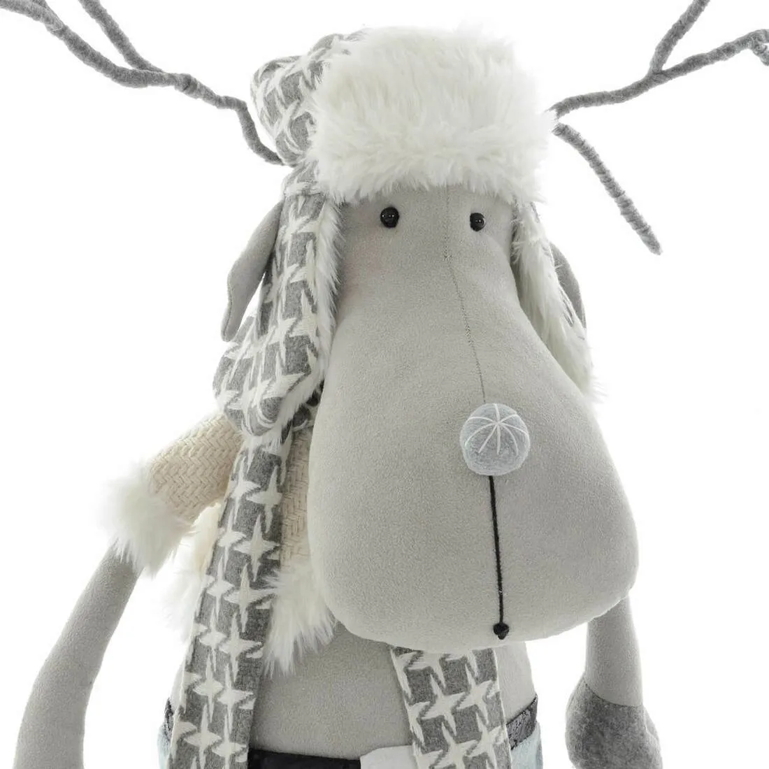 Standing Grey Reindeer Novelty Christmas Xmas Decoration 89cm