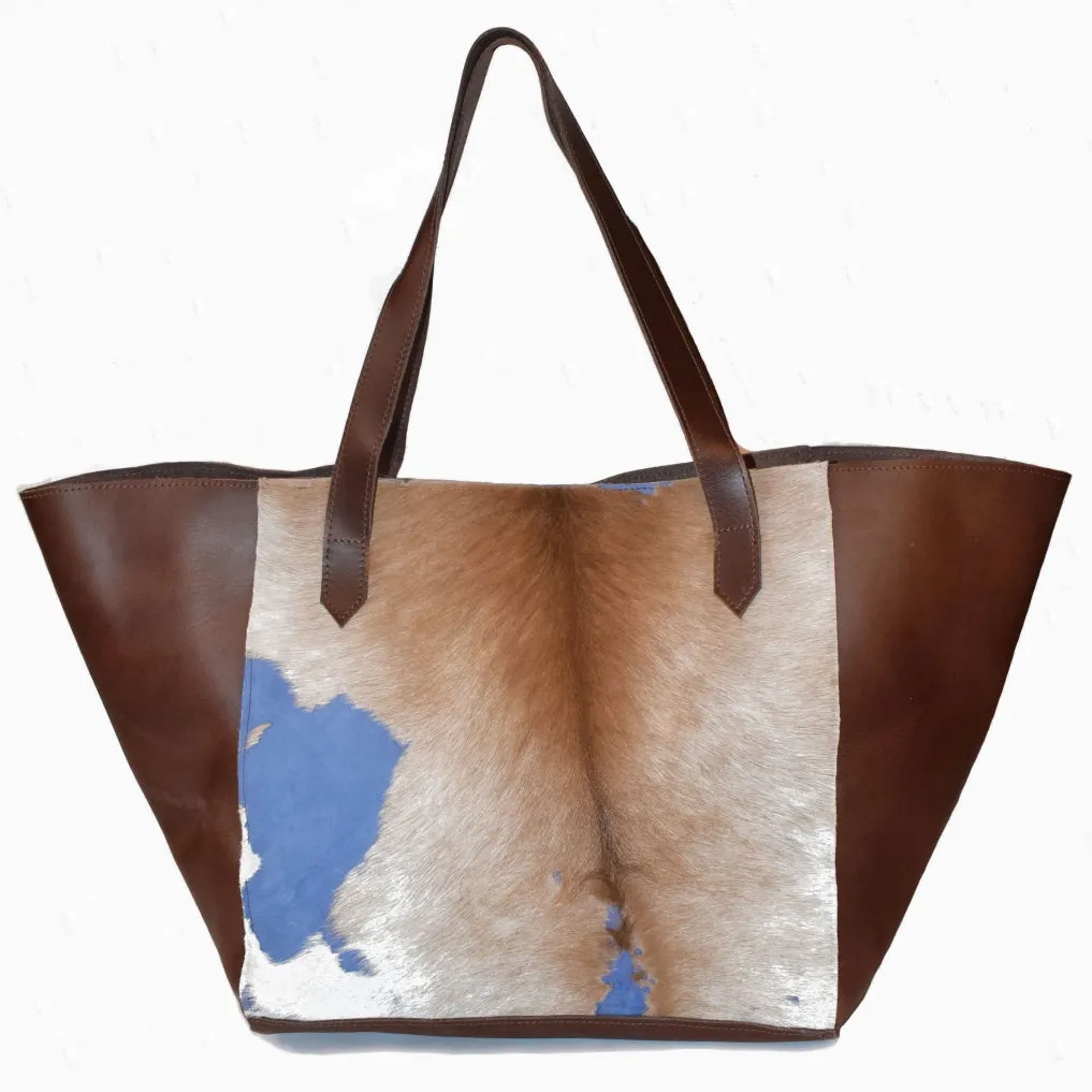 Two-Tone Tote in Stone Blue