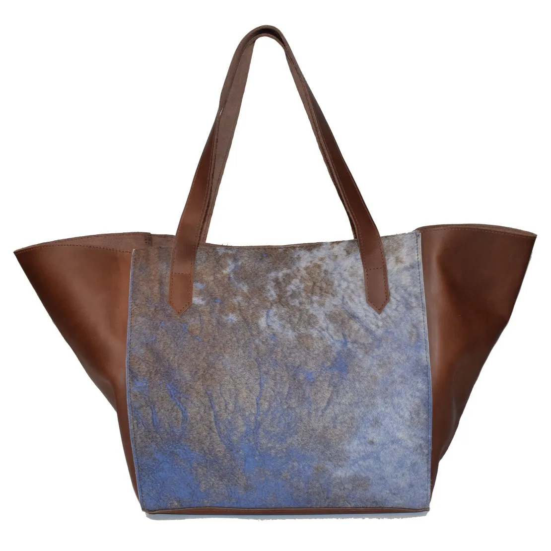 Two-Tone Tote in Stone Blue