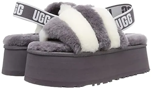 UGG Disco Stripe Slide Womens Sandal BM US ShadeWhiteStripe