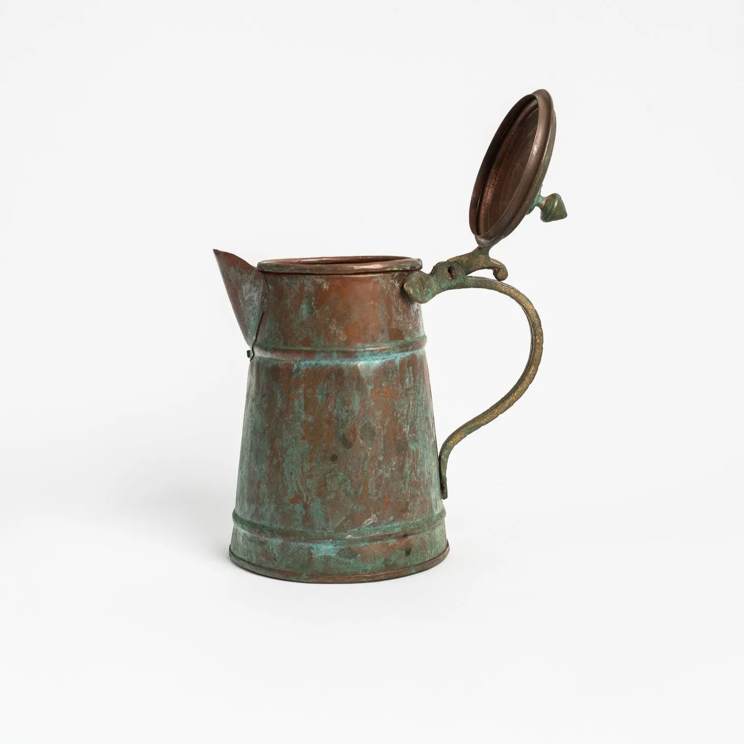 Vintage Patina Copper Pitcher