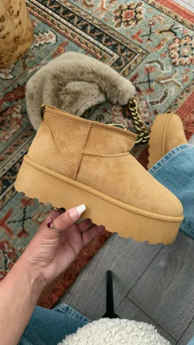 Willow Platform Ankle Boots - Camel