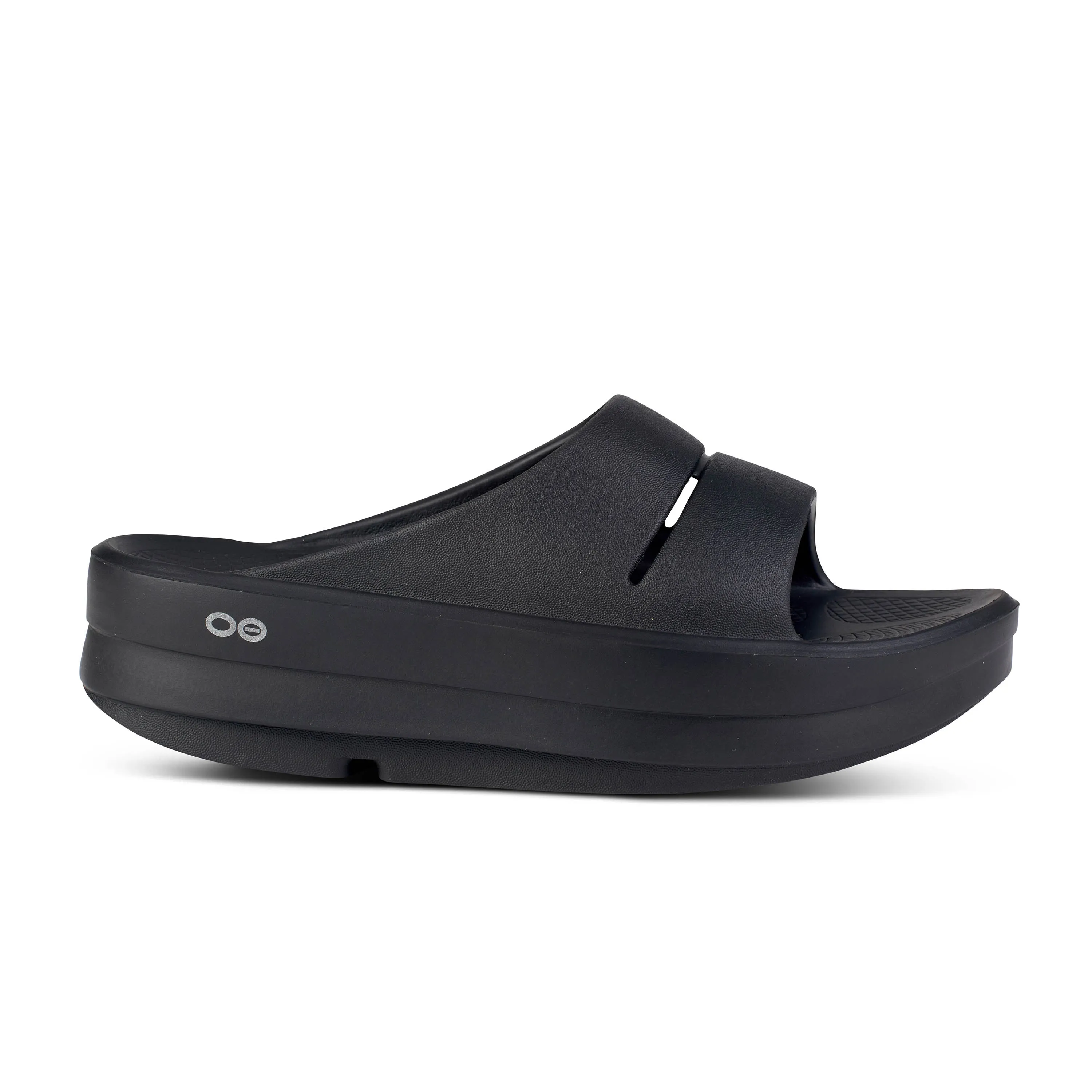 Women's Oofos OOmega Ooahh Sandal Color: Black