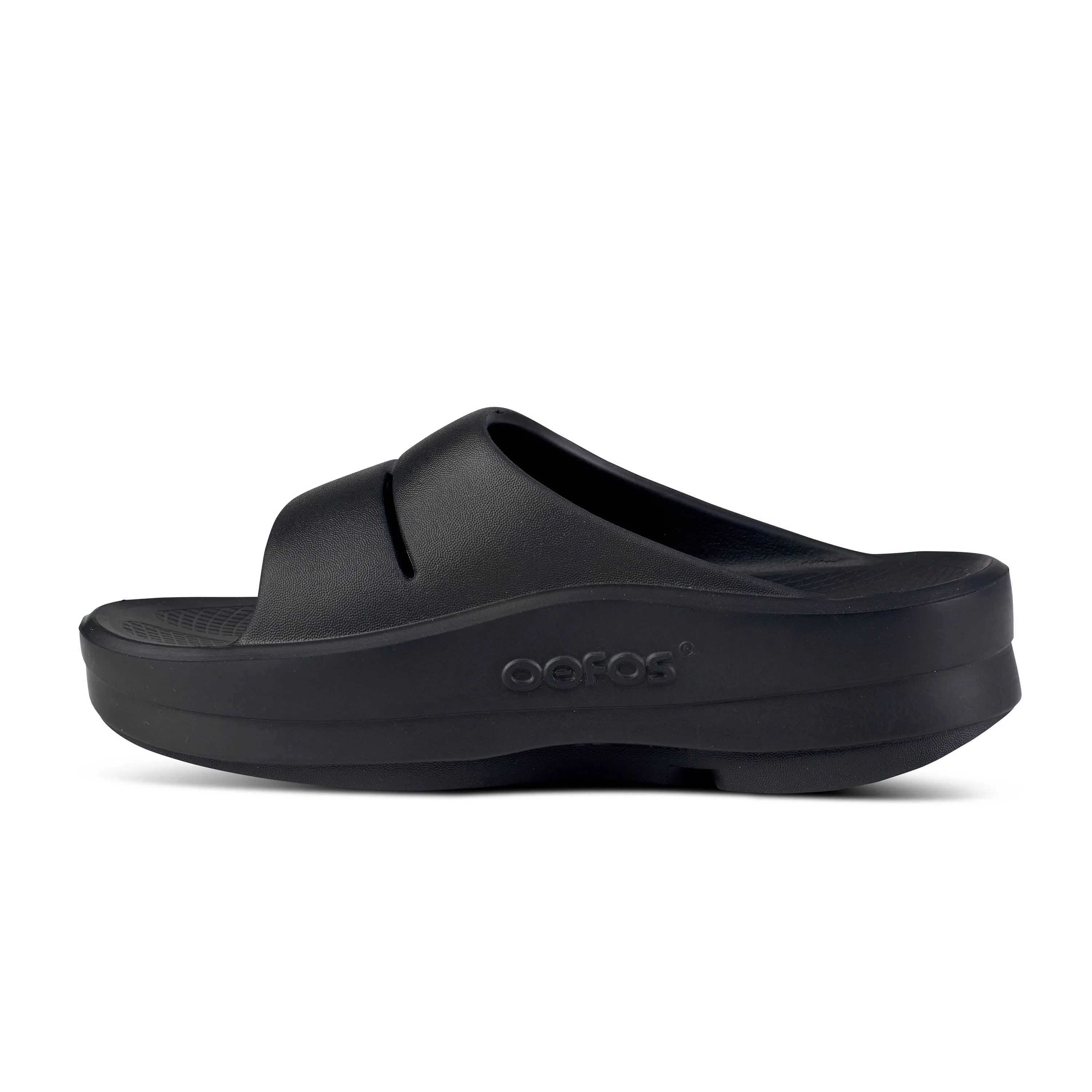 Women's Oofos OOmega Ooahh Sandal Color: Black